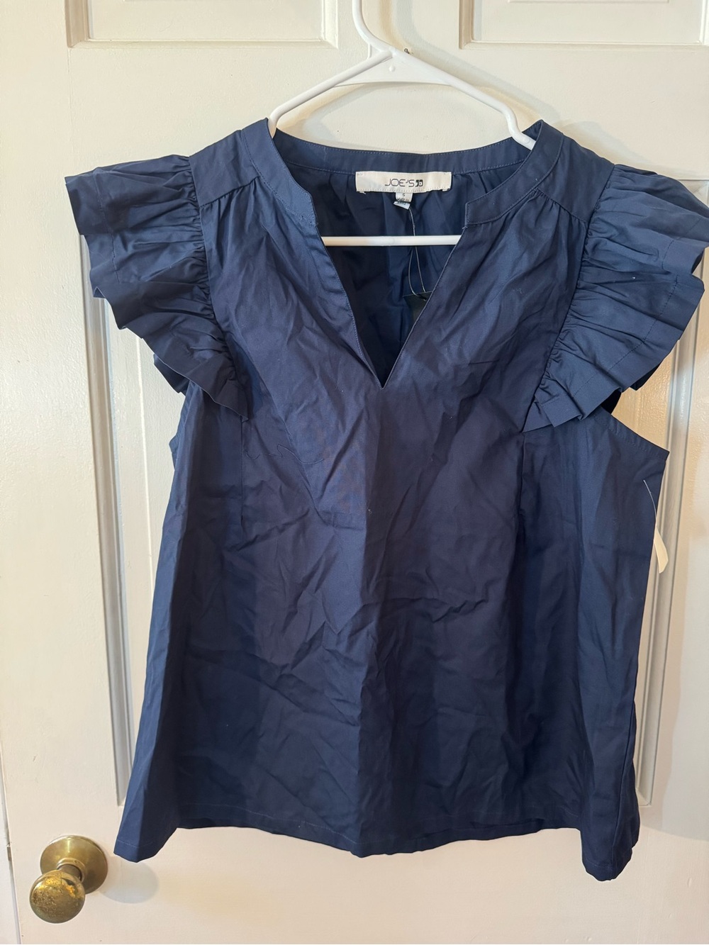 Joe's Jeans Navy Ruffle Sleeve V-Neck Camisole